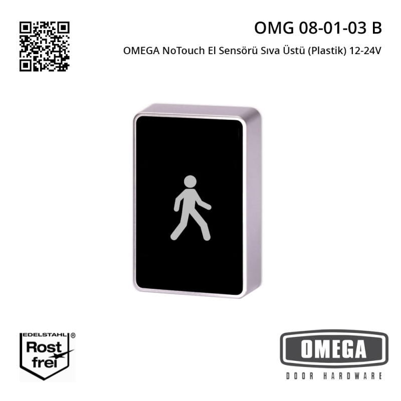 OMEGA NoTouch El Sensörü Sıva Üstü (Plastik) 12-24V