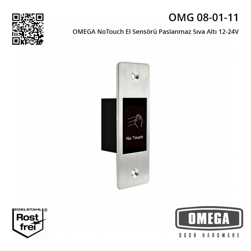 OMEGA NoTouch El Sensörü Paslanmaz Sıva Altı 12-24V