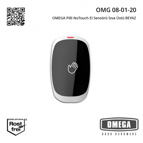 OMEGA Pilli NoTouch El Sensörü Sıva Üstü BEYAZ