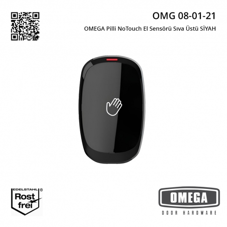 OMEGA Pilli NoTouch El Sensörü Sıva Üstü SİYAH