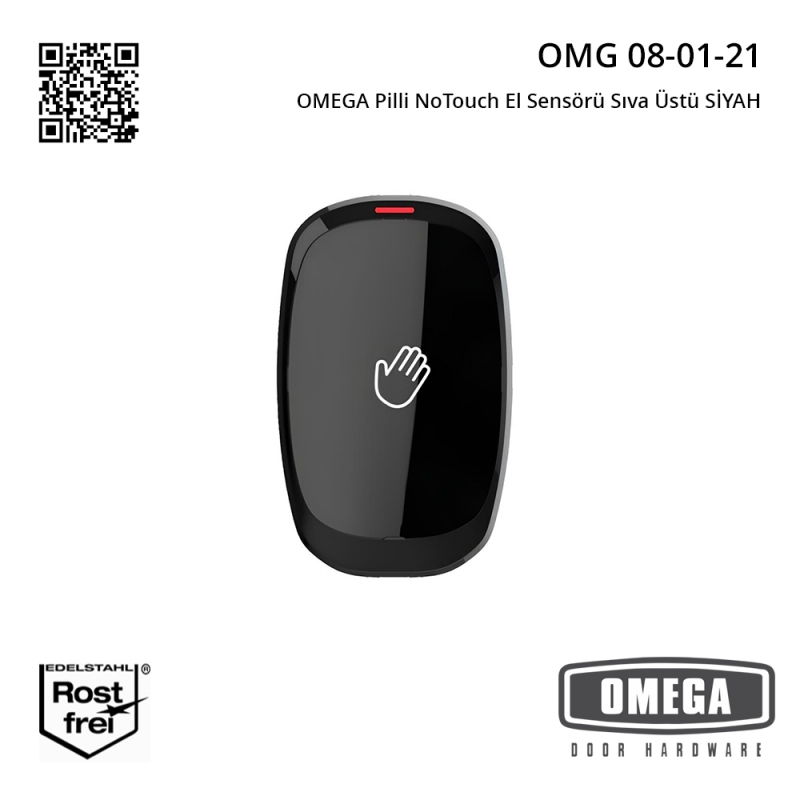 OMEGA Pilli NoTouch El Sensörü Sıva Üstü SİYAH