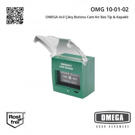 OMEGA Acil Çıkış Butonu Cam Kır Bas Tip & Kapaklı