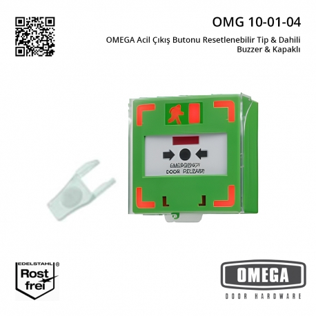 OMEGA Acil Çıkış Butonu Resetlenebilir Tip & Dahili Buzzer & Kapaklı