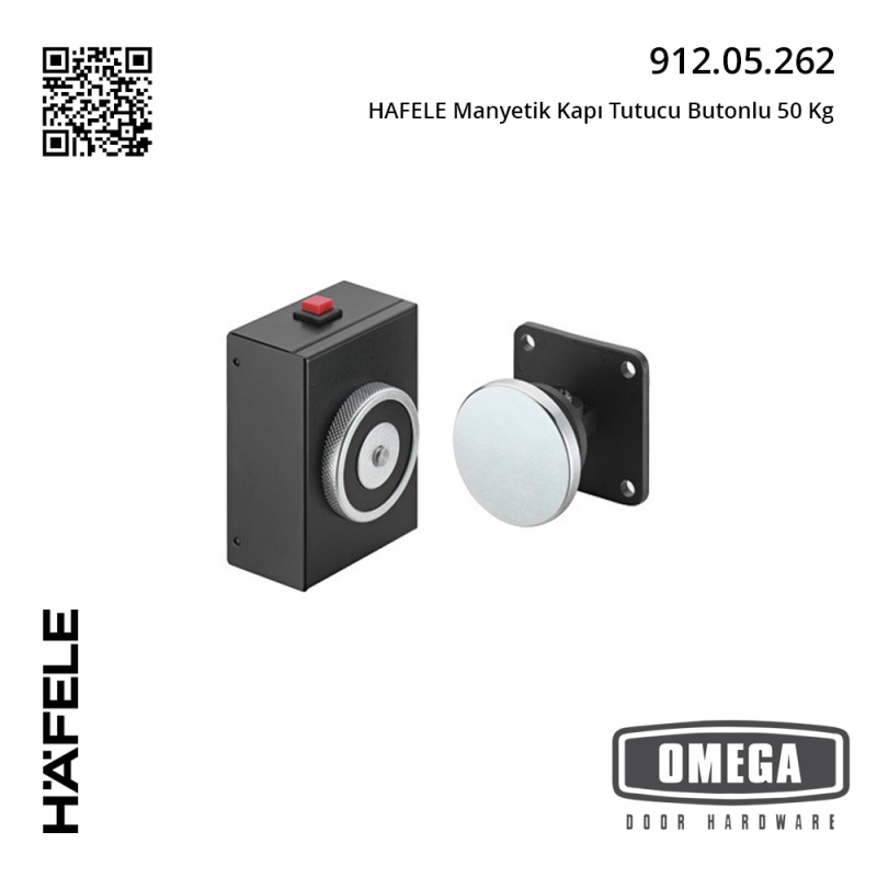 HAFELE Manyetik Kapı Tutucu Butonlu 50 Kg