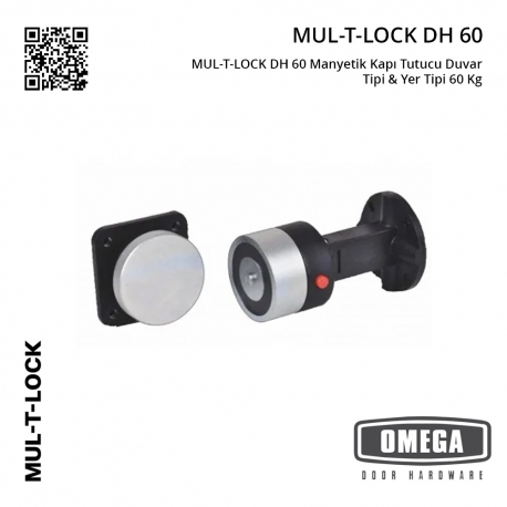 MUL-T-LOCK DH 60 Manyetik Kapı Tutucu Duvar Tipi & Yer Tipi 60 Kg