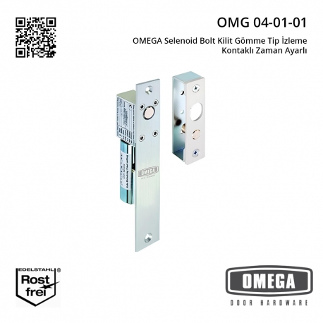 OMEGA Selenoid Bolt Kilit Gömme Tip İzleme Kontaklı Zaman Ayarlı