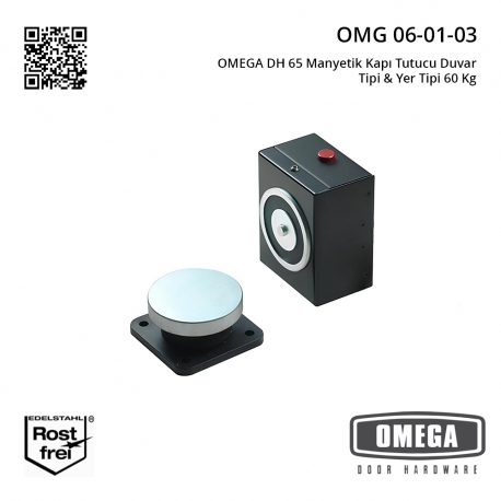 OMEGA DH 65 Manyetik Kapı Tutucu Duvar Tipi & Yer Tipi 60 Kg
